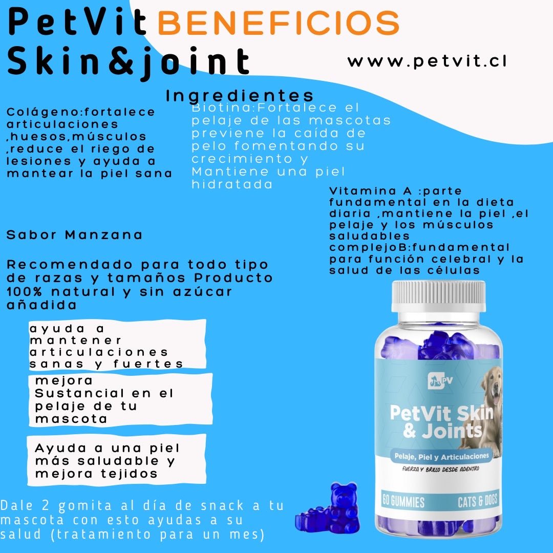 Petvit Skin&joint/Calm Pack Suplemento Natural Perro/gato articulaciones /relajante - Petvit
