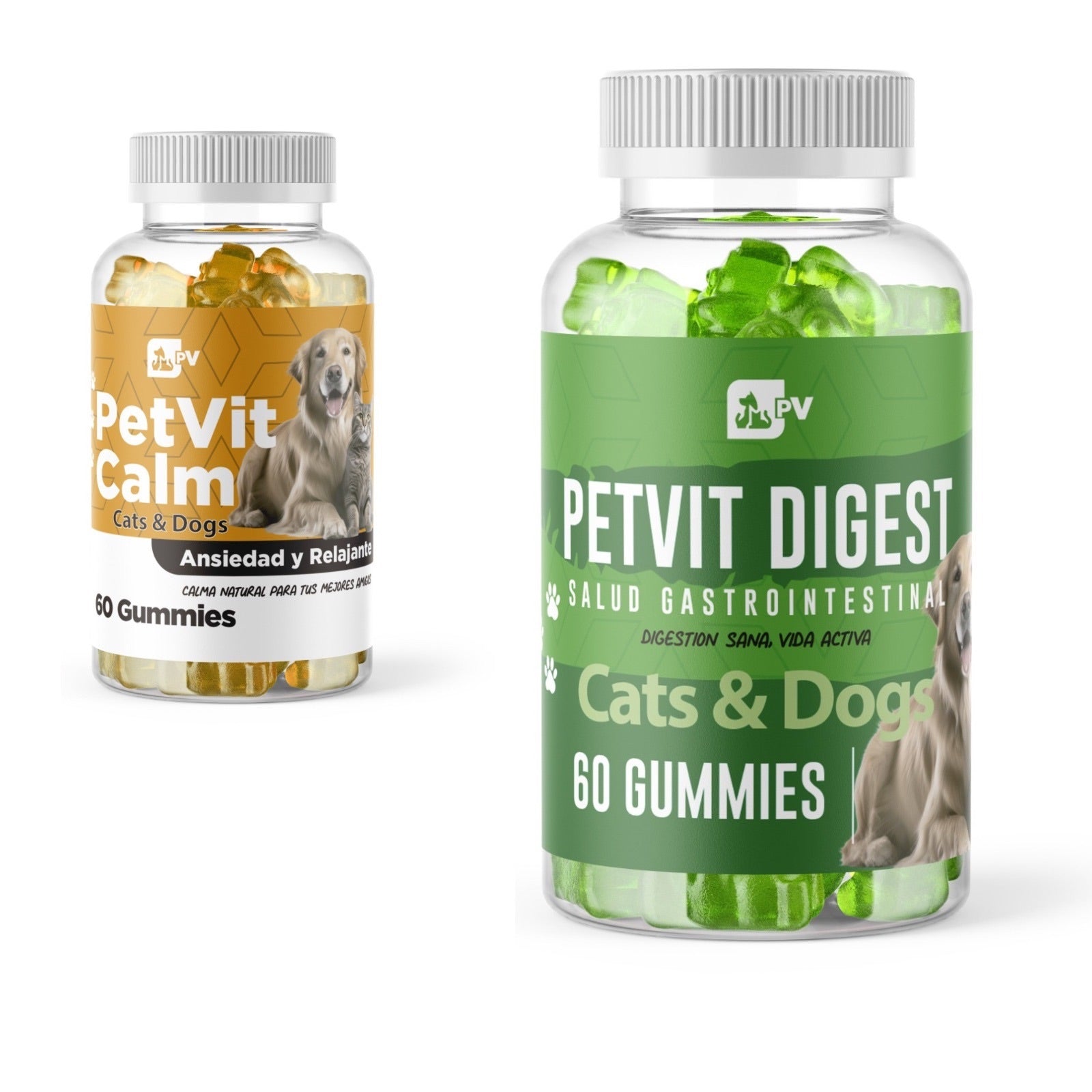 Pervit Digest,calm pack Suplemento Natural Perros Gatos calmante/digestión - Petvit