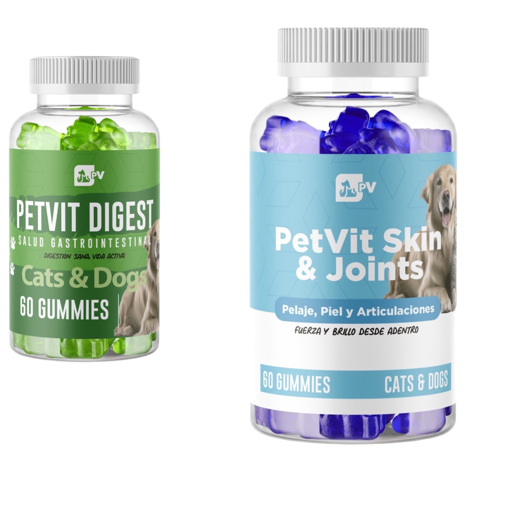 Petvit Skin&joint,digest Pack Suplemento Natural articulaciones digestión perros gatos - Petvit